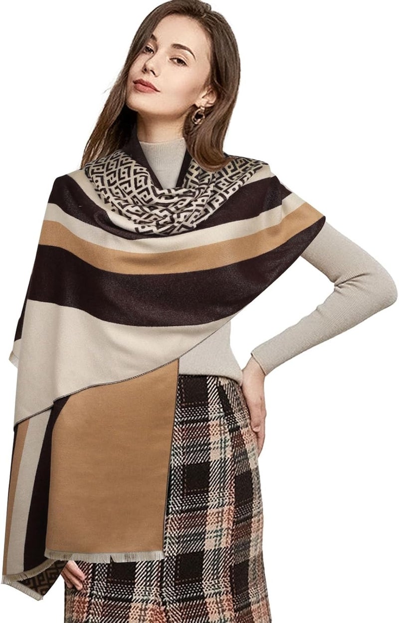 EXTREE Scarfs for Women Pashmina Silky Shawl Wrap for Evening Dressing Blanket Open Front Poncho Cape - Image 2